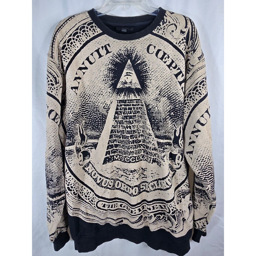 Black Scale Illuminati Dollar Crewneck Sweatshirt Size XXL